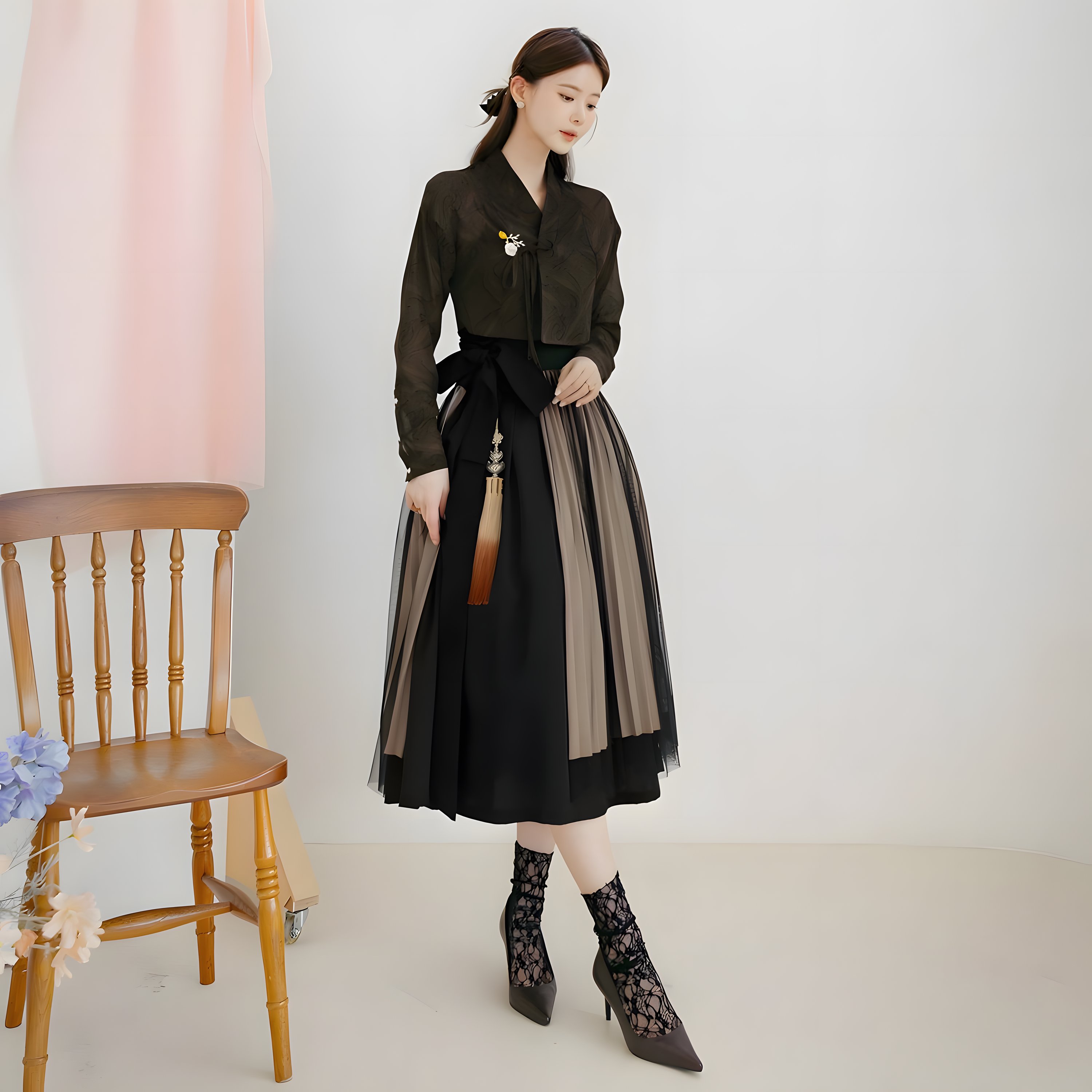 The Sinarae Pleated Sheer Skirt