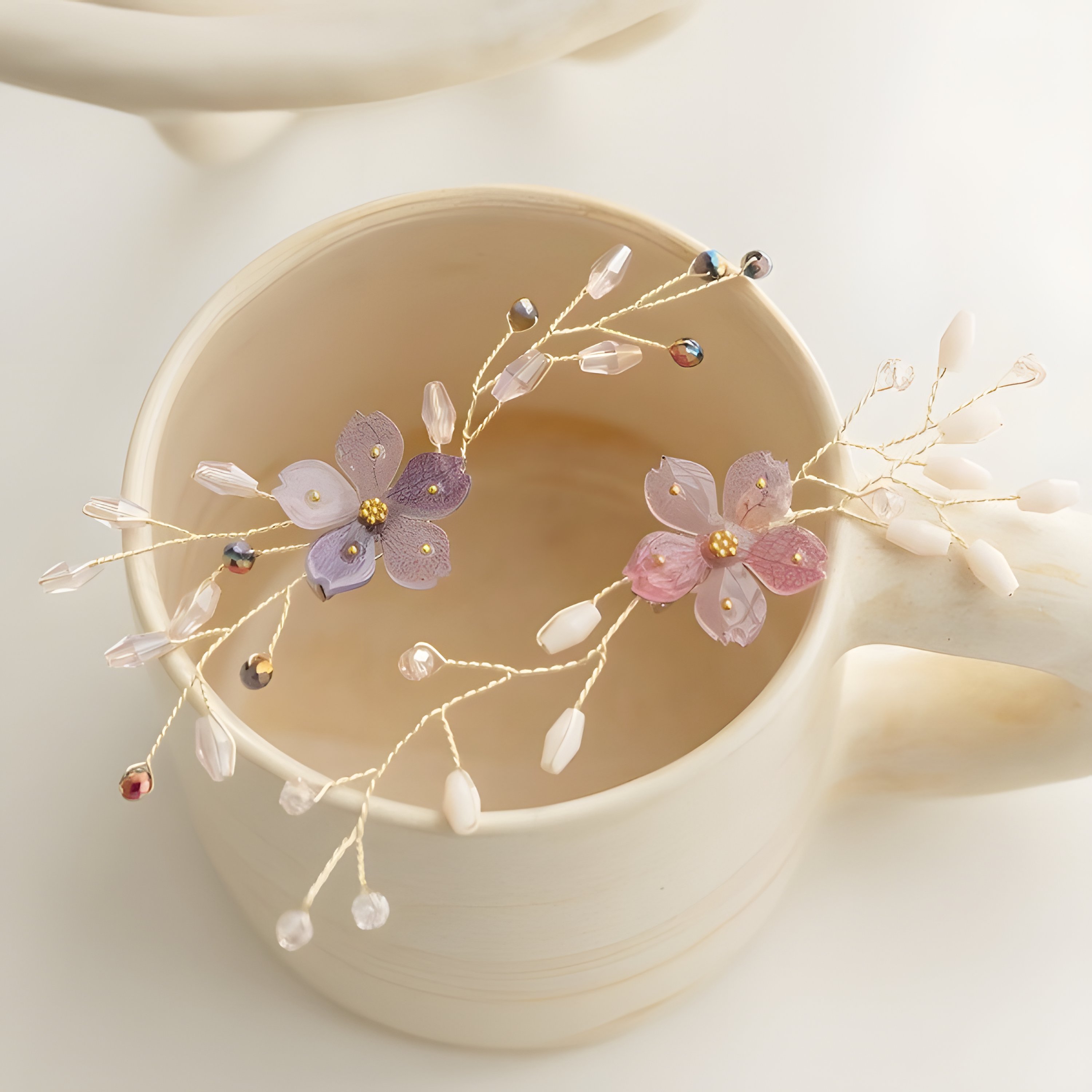 The Single Bead Flower Brooch