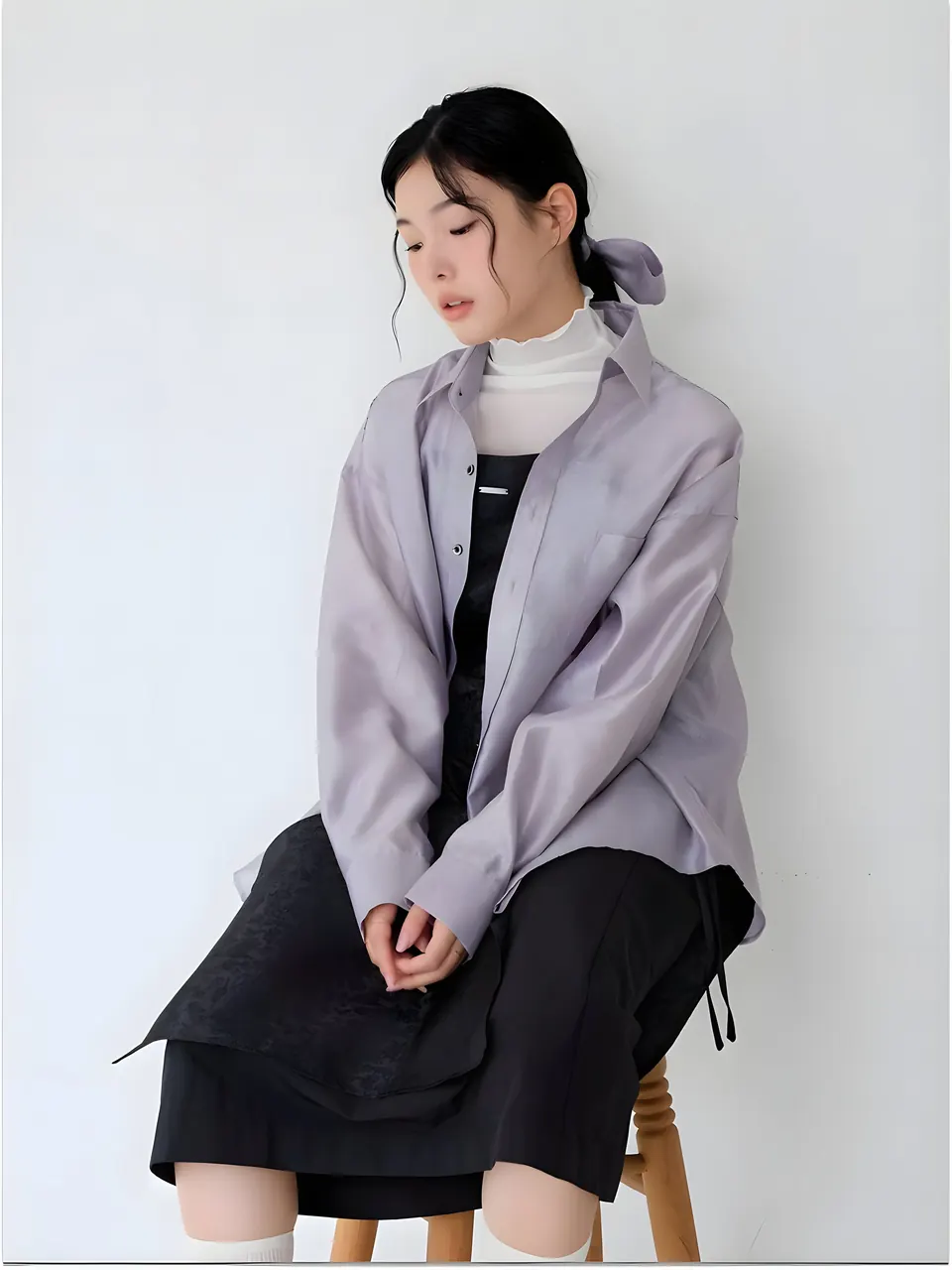 The Sipjangsaeng Shirt (Gray), shirt from the collection, product photograph