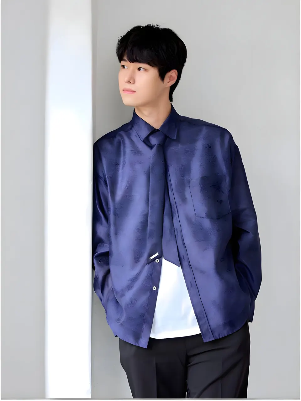 The Sipjangsaeng Shirt (Blue), shirt from the collection, product photograph