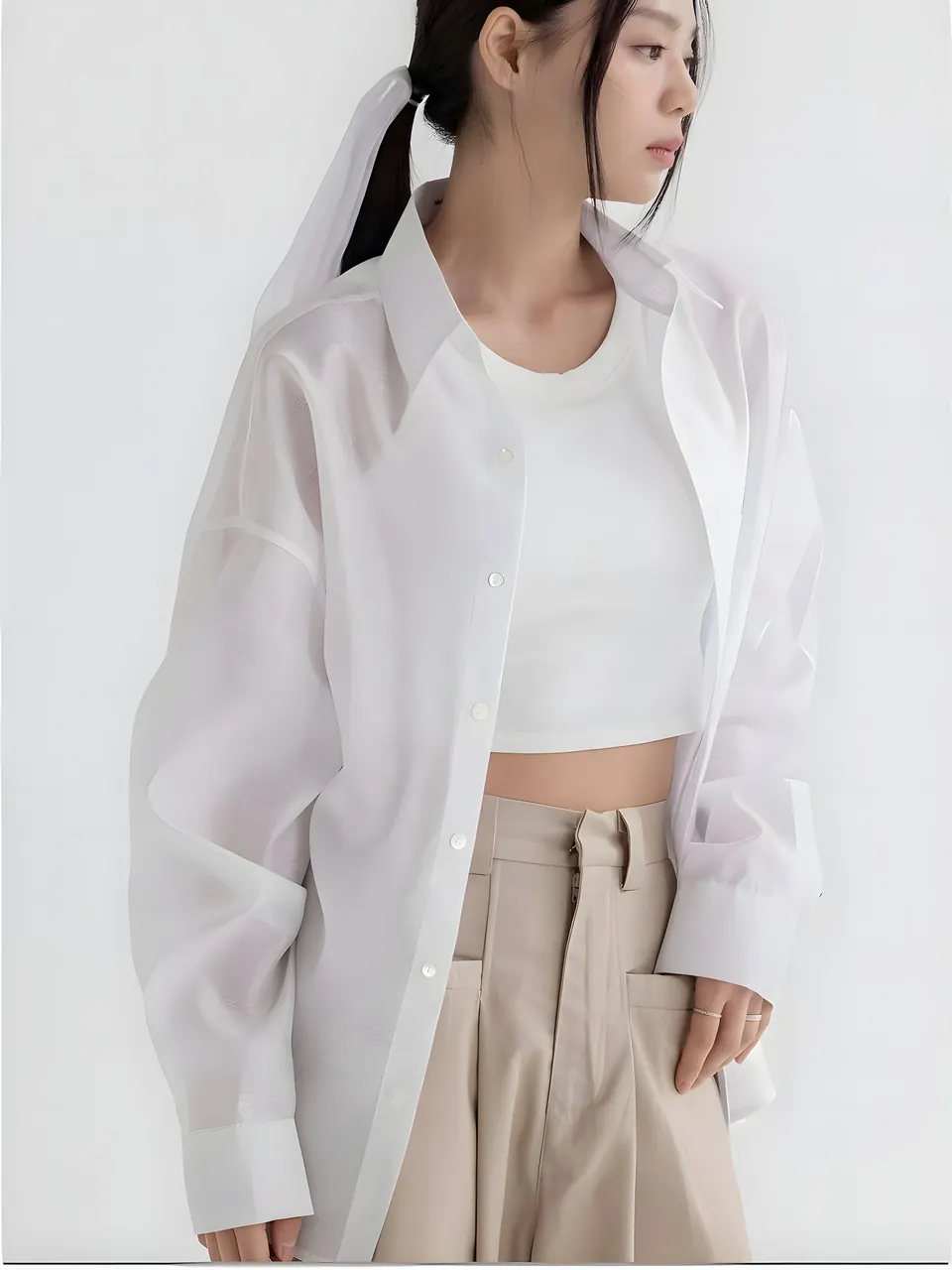 The Sipjangsaeng Shirt (White), shirt from the collection, product photograph