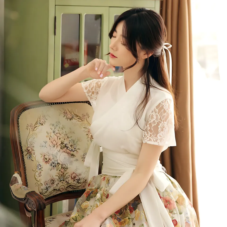 The Nari Lace Blouse, blouse from the collection, product photograph