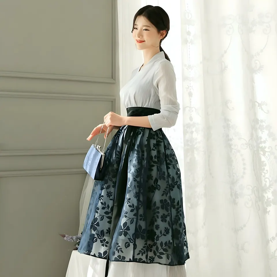 The Kkoribyeol Floral Skirt, skirt from the collection, product photograph
