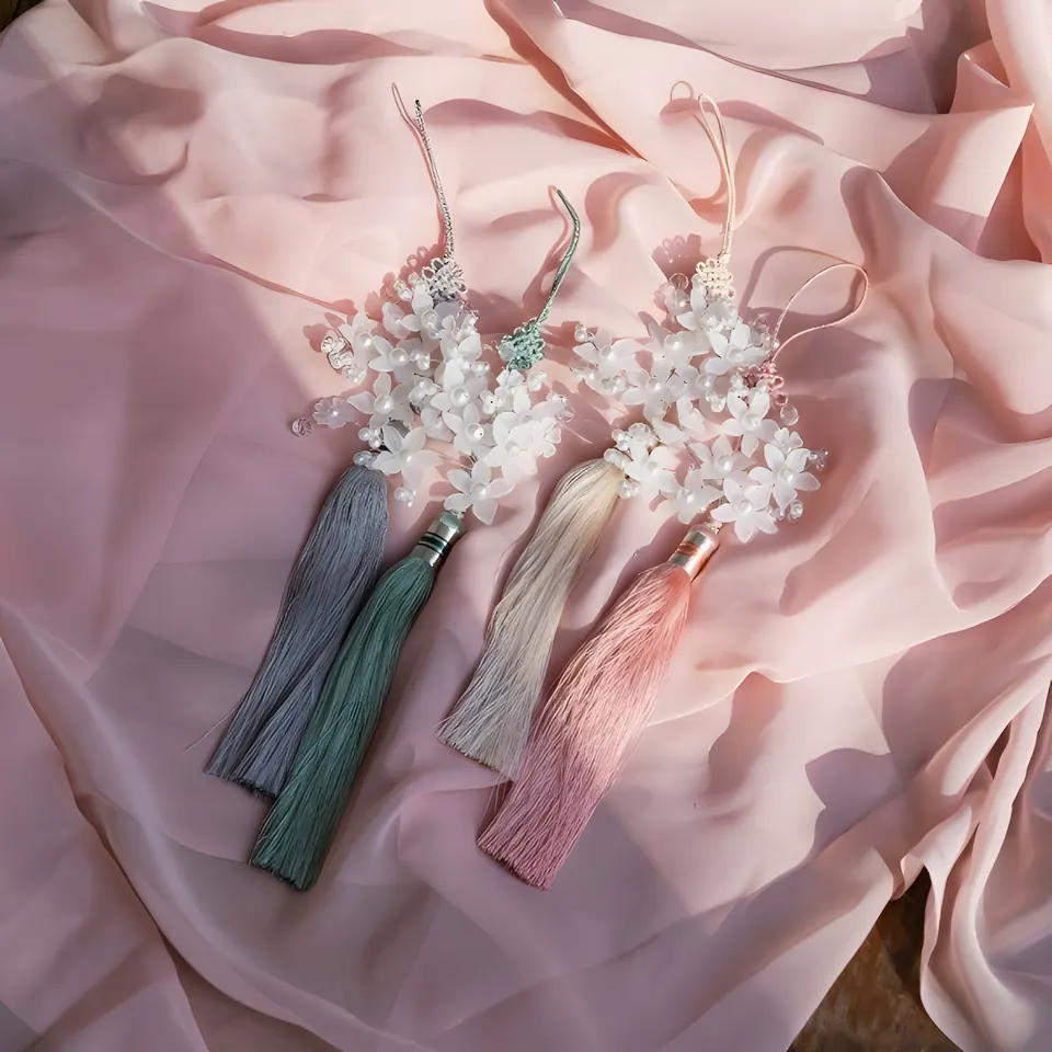 The Crystal Pearl Flower Norigae, accessory from the collection, product photograph